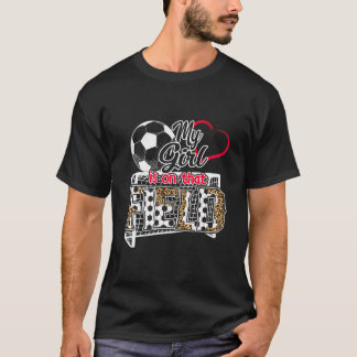 Mijn is op het veld voetbal luipaard t-shirt