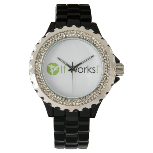 Mijn IT werkt Logo Rhinestone Watch Horloge (Voorkant)