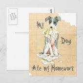 Mijn Italiaanse Greyhound Ate Mijn thuiswerk Briefkaart (Voorkant / Achterkant)