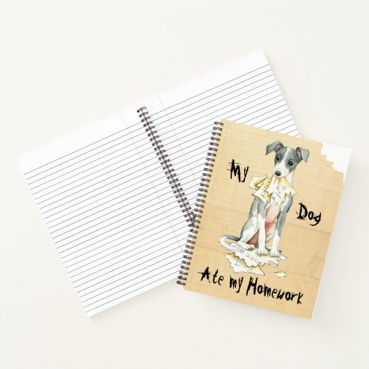 Mijn Italiaanse Greyhound Ate Mijn thuiswerk Notitieboek (Binnen)