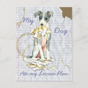 Mijn Italiaanse Greyhound Ate My Lesson Plan Briefkaart