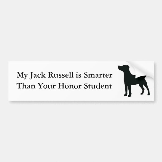 Mijn Jack Russell is slimmer dan je eerzame studen Bumpersticker (Voorkant)