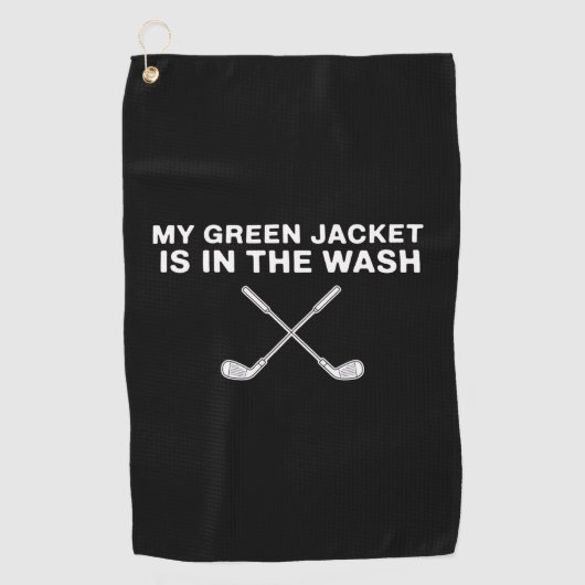 Mijn jas is in de was Golf liefhebber Master Golf Golfhanddoek (Voorkant)