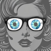 Mijn, je hebt grote blauwe ogen! retro zonnebril