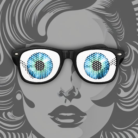 Mijn, je hebt grote blauwe ogen! retro zonnebril