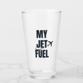 Mijn Jet Fuel & Vliegtuig, Vriendje Man, Grappig Glas (Voorkant)
