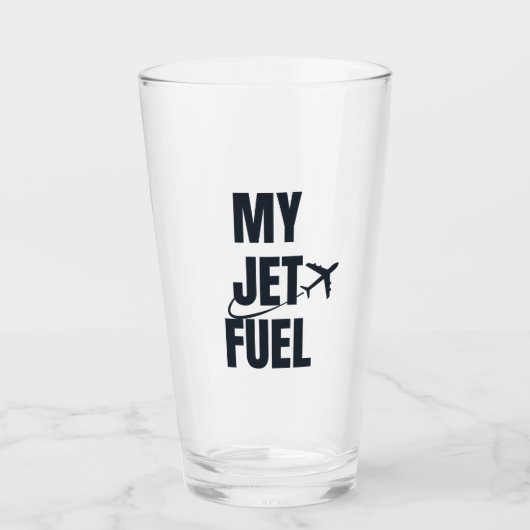 Mijn Jet Fuel & Vliegtuig, Vriendje Man, Grappig Glas (Voorkant)