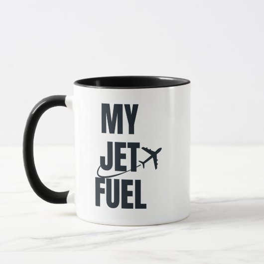 Mijn Jet Fuel & Vliegtuig, Vriendje Man, Grappig Mok (Links)