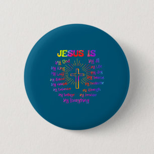 Mijn Jezus God Koning Heer Verlosser Ronde Button 5,7 Cm