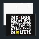 Mijn jongen zwaait misschien niet altijd, maar ik  briefkaart<br><div class="desc">Mijn jongen zwaait misschien niet altijd,  maar ik kijk zo naar je mond</div>