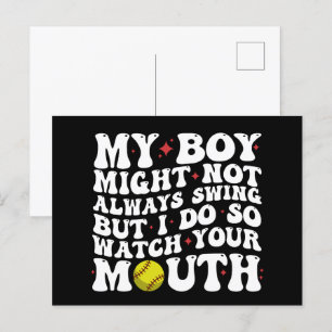 Mijn jongen zwaait misschien niet altijd, maar ik  briefkaart