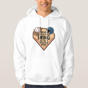 Mijn jongen zwaait misschien niet altijd, maar ik  hoodie