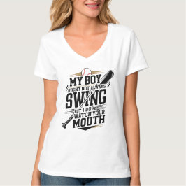 Mijn jongen zwaait misschien niet altijd, maar ik  t-shirt