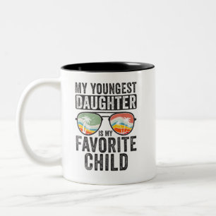 Mijn jongste dochter is mijn favoriete kind tweekleurige koffiemok
