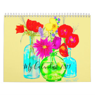 Mijn Kalender 2019 Versierd met Kleurrijke Bloemen