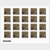Mijn kamer in 1825 vierkante sticker (Vel)