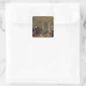 Mijn kamer in 1825 vierkante sticker (Tas)