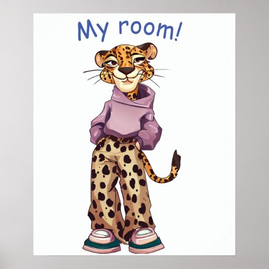 Mijn kamer tiener leuk meisje cheetah poster (Voorkant)