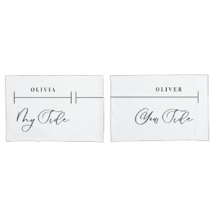 Mijn kant uw kant gepersonaliseerd elegant manuscr kussensloop