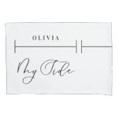 Mijn kant uw kant gepersonaliseerd elegant manuscr kussensloop (Voorkant-Links)