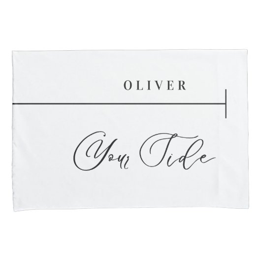 Mijn kant uw kant gepersonaliseerd elegant manuscr kussensloop (Voorkant-Rechts)