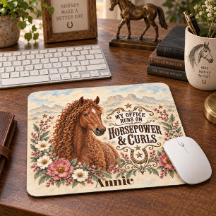 Mijn kantoor draait op paardenkracht & krullen Bas Muismat