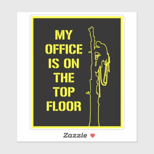 Mijn kantoor staat op de bovenste verdieping. sticker (Vel)