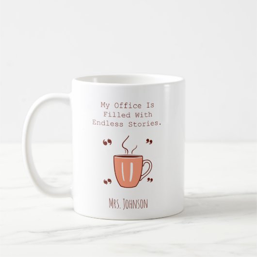 Mijn kantoor zit vol eindeloze verhalen Lezer Koffiemok (Links)