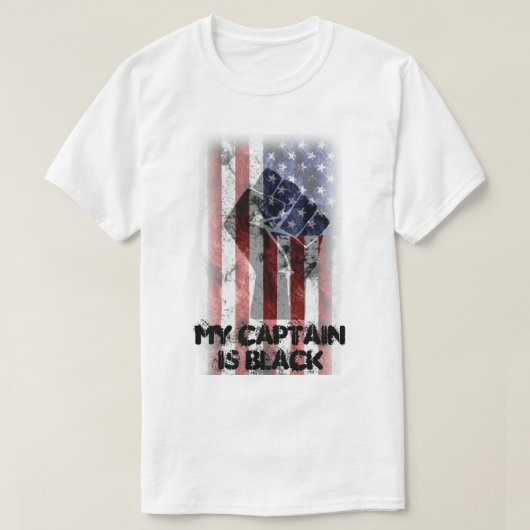 Mijn kapitein is Black T-Shirt (Design voorkant)