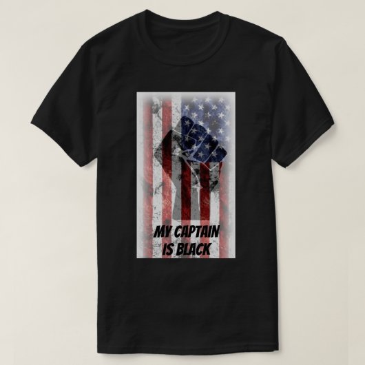 Mijn kapitein is Black T-Shirt (Design voorkant)