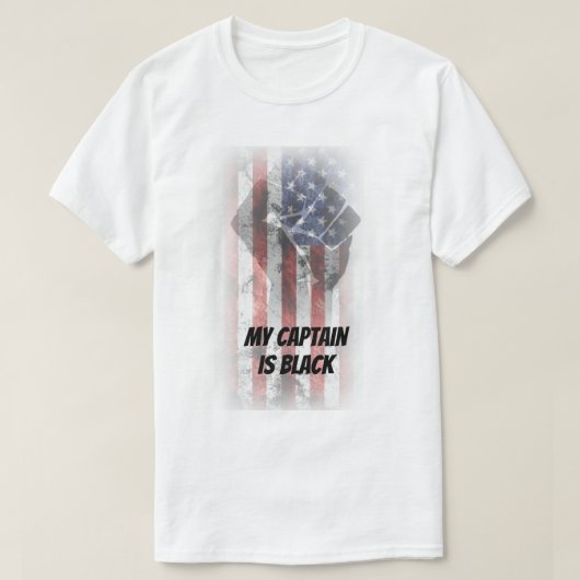 Mijn kapitein is Black T-Shirt (Design voorkant)