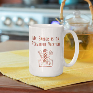 Mijn kapper is op permanente vakantie (rood) koffiemok