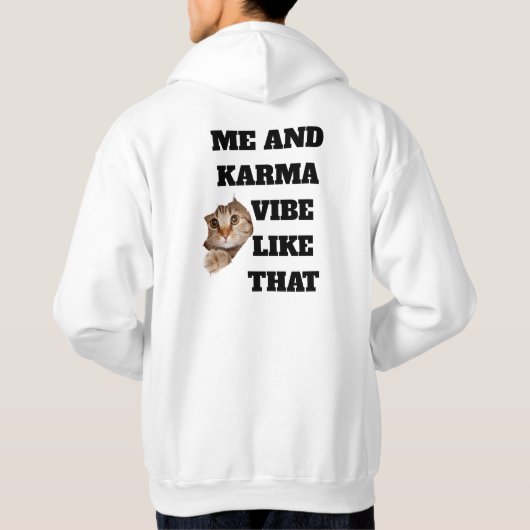 "Mijn karma" grafische hoodie (Achterkant)