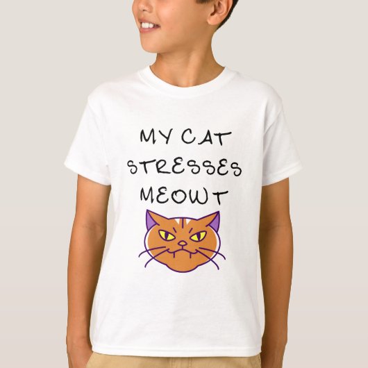 Mijn kat benadrukt meluwt grappige kat t-shirt (Voorkant)