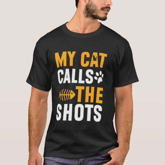 Mijn kat bepaalt de regels Kat Vader T-shirt (Voorkant)