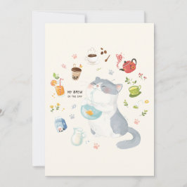 Mijn kat 'Brew of the Day' Bedankkaart