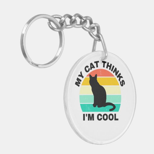 Mijn kat denkt dat ik kool ben sleutelhanger (Voorkant Links)