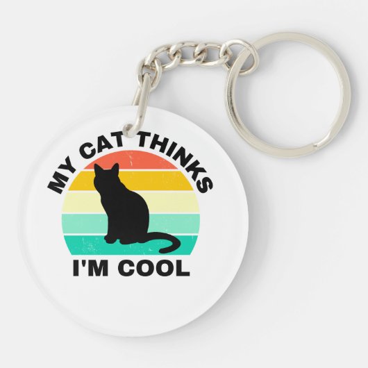 Mijn kat denkt dat ik kool ben sleutelhanger (Achterkant)
