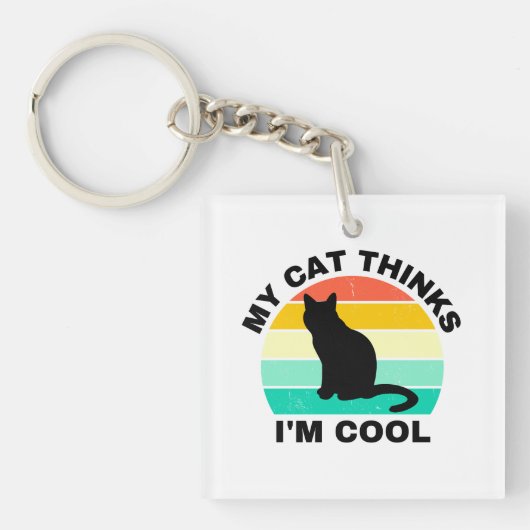 Mijn kat denkt dat ik kool ben sleutelhanger (voorkant)