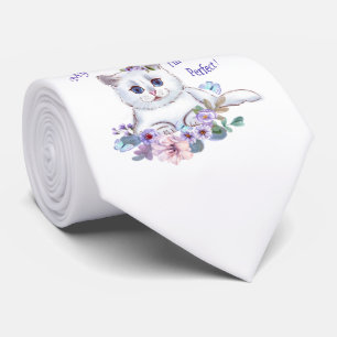 Mijn kat denkt dat ik perfect Cat Illustration Str Stropdas