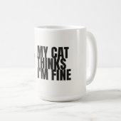 Mijn kat denkt dat ik voor hen werk Twee-Tons Mok (Voorkant rechts)
