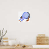 Mijn kat en ik doen gesynchroniseerd stretchen. poster (Keuken)