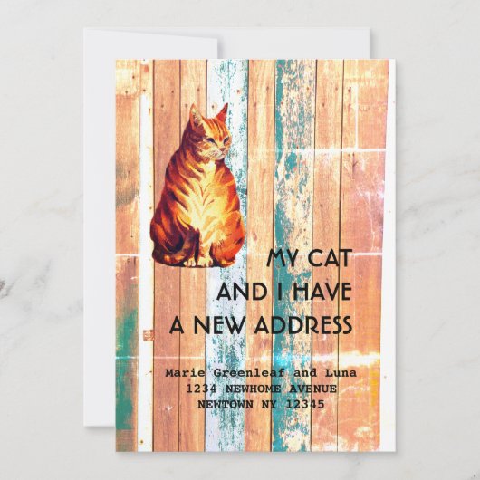 Mijn kat en ik hebben Aankondiging verhuisd (Voorkant)