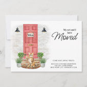 Mijn kat en ik hebben de rode voordeur verplaatst aankondiging (Voorkant)