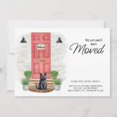 Mijn kat en ik hebben de rode voordeur verplaatst aankondiging (Voorkant)