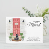 Mijn kat en ik hebben de rode voordeur verplaatst aankondiging (Staand voorkant)