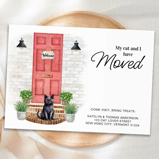 Mijn kat en ik hebben de rode voordeur verplaatst aankondiging