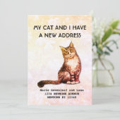 Mijn kat en ik hebben een mededeling verhuisd aankondiging (Staand voorkant)