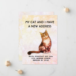 Mijn kat en ik hebben een mededeling verhuisd aankondiging