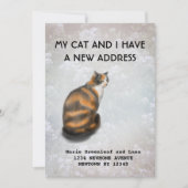 Mijn kat en ik hebben een mededeling verhuisd aankondiging (Voorkant)